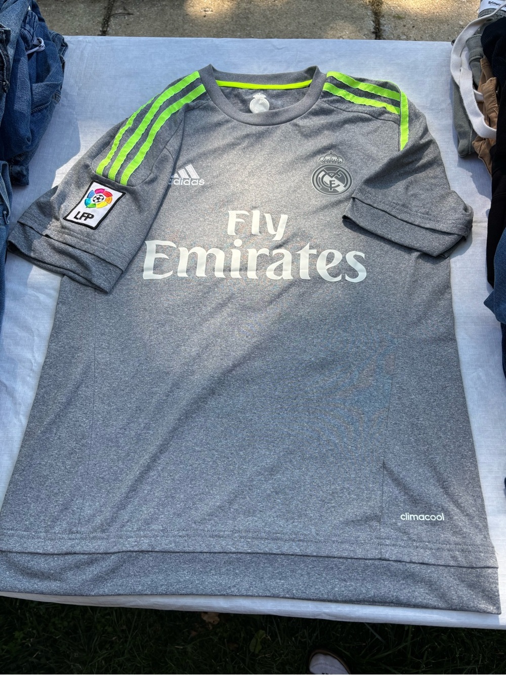 Adidas Mens- Real Madrid Gray & Neon Green Soccer Jersey